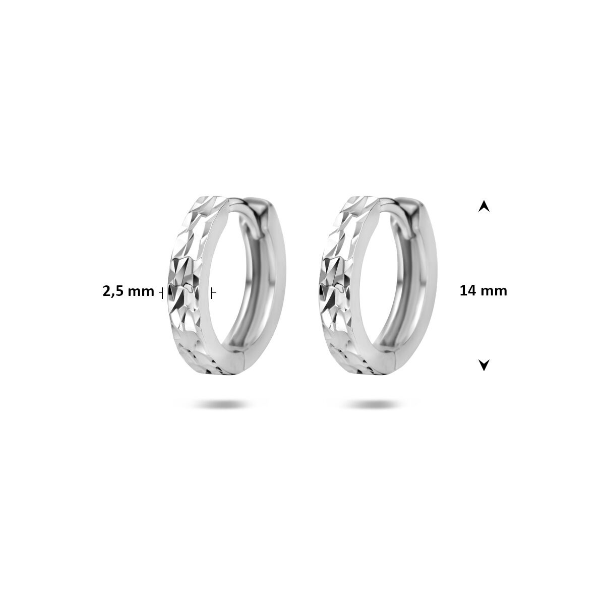 klapoorringen gediamanteerd 14 mm