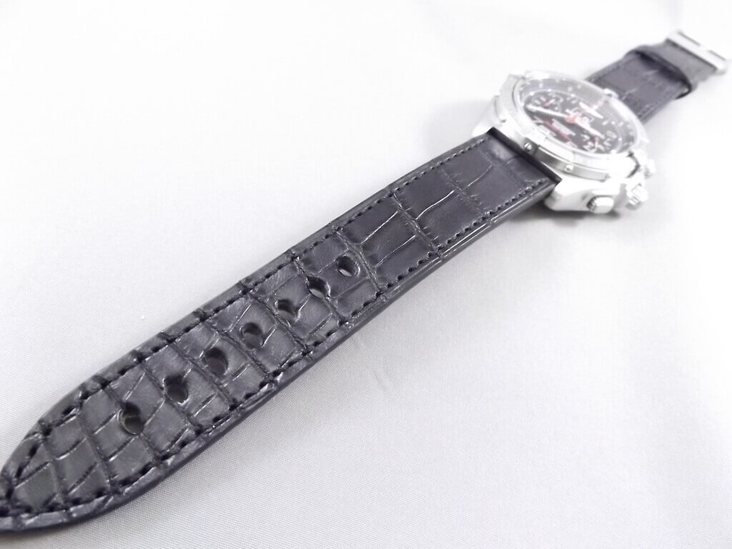 Breitling horlogeband 22MM blauw croco leer zonder gesp 1029P - Juwelier van der Weerd - Janssen Zeist