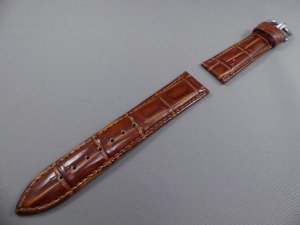 Horlogeband bruin Alligator print