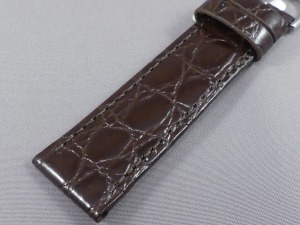 Horlogeband bruin krokodil print