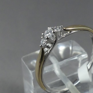 bicolor trilogie ring met diamant