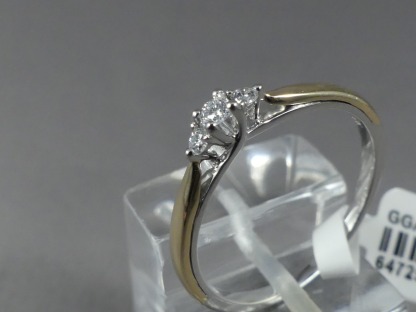 bicolor trilogie ring met diamant
