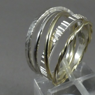Zilver met goud ring